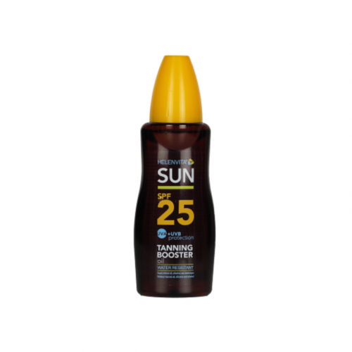Helenvita Sun Tanning Booster Oil SPF25 Αδιάβροχο Αντηλιακό Λάδι Μεσσαίας Προστασίας, 200ml